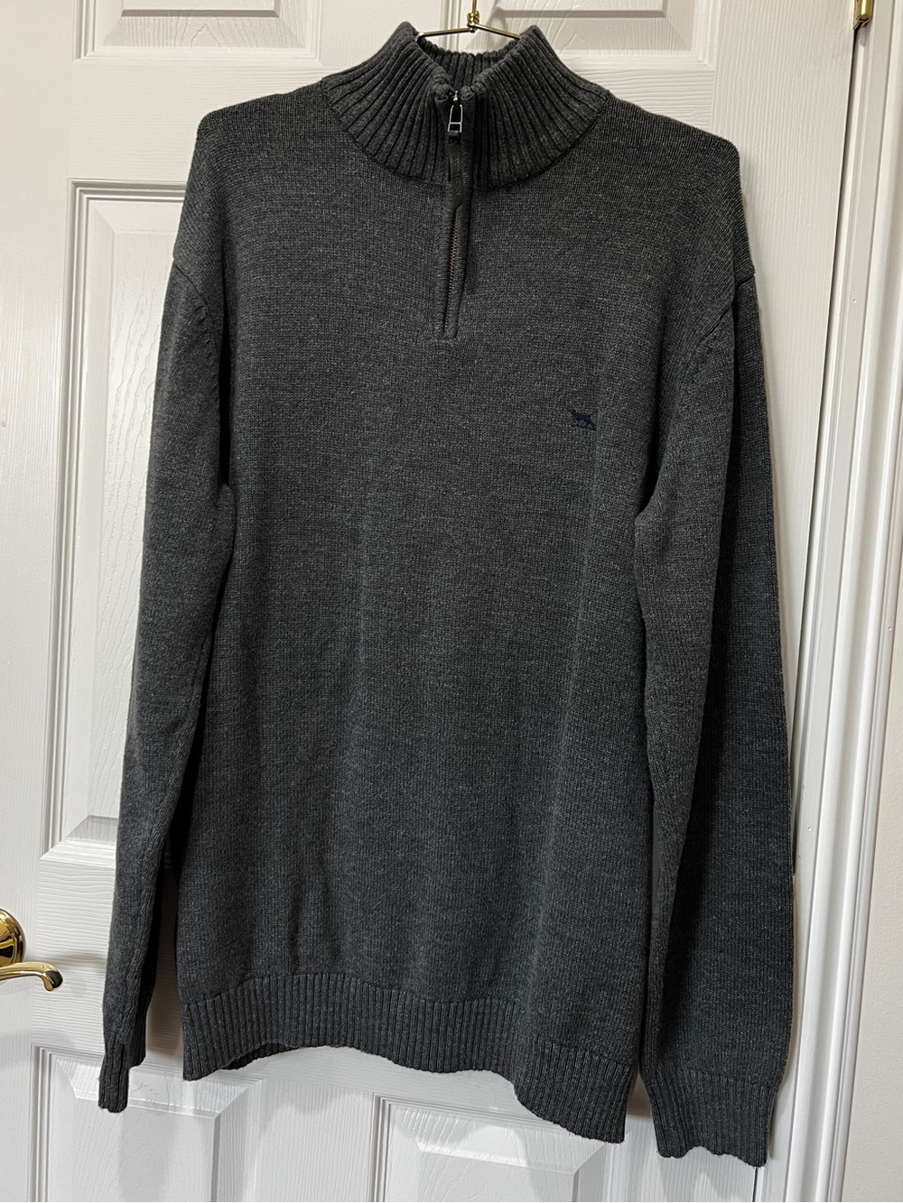 Rodd & Gunn Merrick Bay 1/4 Zip Sweater Mock-Neck Size 2XL Heathered Gray Cotton